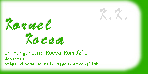 kornel kocsa business card